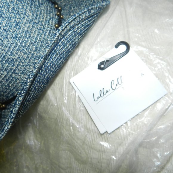 Lulla Collection Western Straw Hat with Beaded Trim Blue New/NWT - Picture 6 of 10